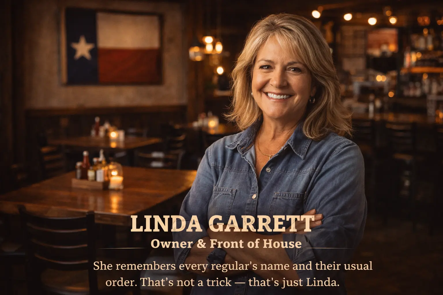 Linda Garrett — Owner and Front of House