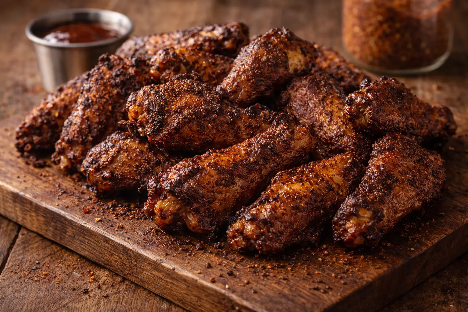 Smoked wings with dry rub